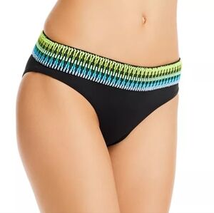 Peixoto Swim Bottoms Womens Small Bathing Suit Black Beaded Bikini Zoni Tribal